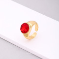 Shangjie oem anillo cuivre en verre cristal anneau coloré rerto couleur diamant mode sonnerie ouverte fiançailles